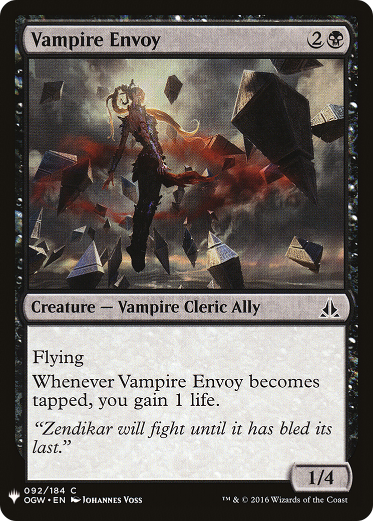Vampire Envoy (LIST-OGW-92) [Mystery Booster] The List MTG Single Wizards of the Coast