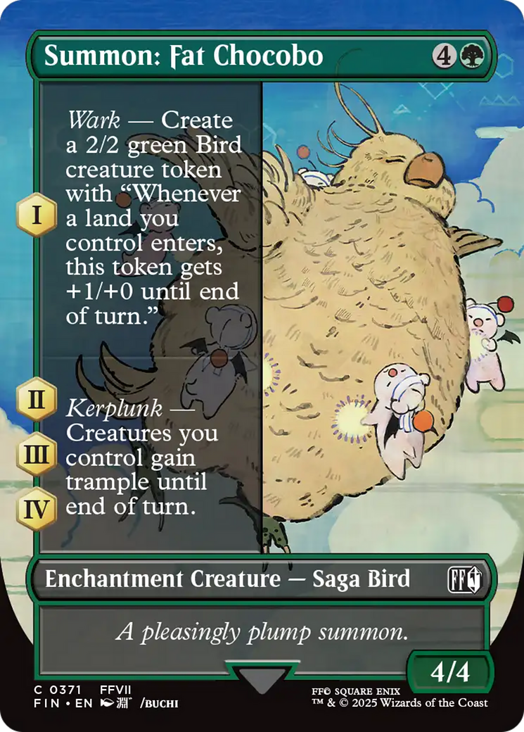 Summon: Fat Chocobo (FIN-371) [FINAL FANTASY] (Borderless) Foil MTG Single Wizards of the Coast