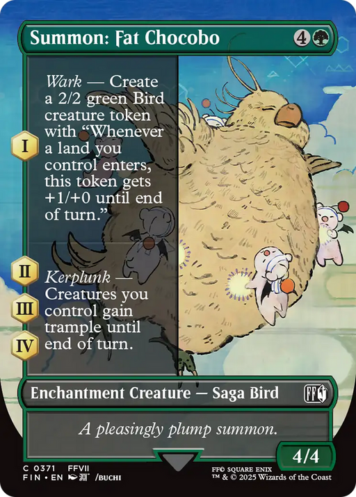 Summon: Fat Chocobo (FIN-371) [FINAL FANTASY] (Borderless) MTG Single Wizards of the Coast