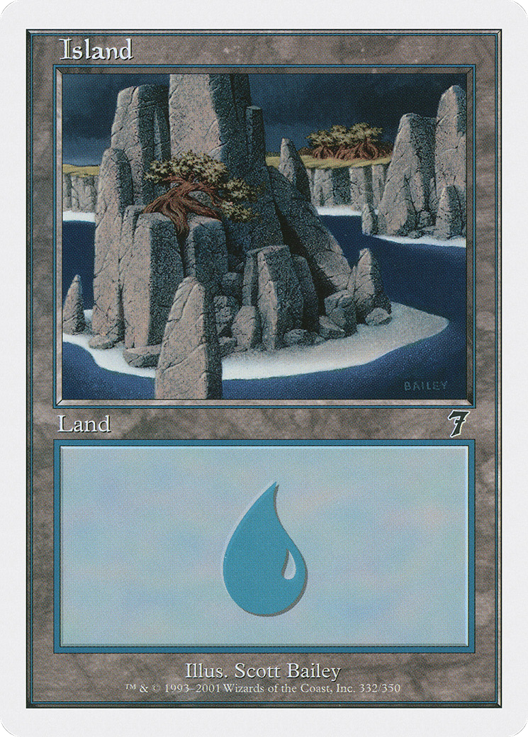 Island (332) (7ED-332) [7th Edition] Foil MTG Single Wizards of the Coast