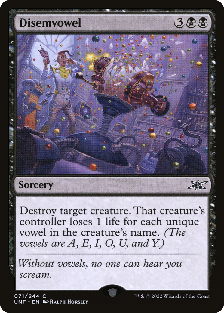 Disemvowel (UNF-071) [Unfinity] Foil MTG Single Wizards of the Coast