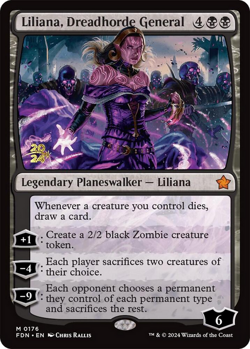 Liliana, Dreadhorde General (PRE-176) [Foundations Promos] Foil MTG Single Wizards of the Coast