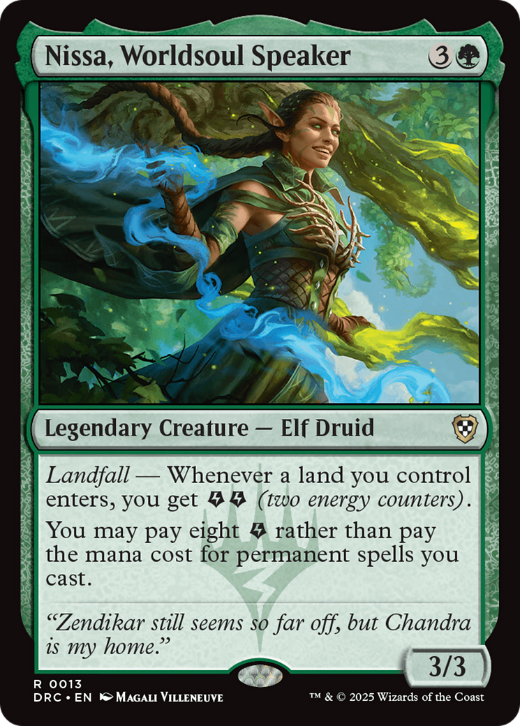 Nissa, Worldsoul Speaker (DRC-013) [Aetherdrift Commander] MTG Single Wizards of the Coast