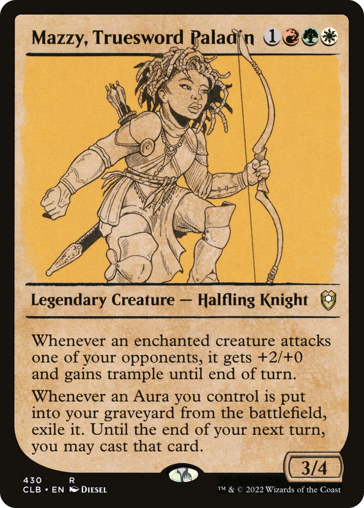Mazzy, Truesword Paladin (CLB-430) [Commander Legends: Battle for Baldur's Gate] (Showcase) Foil MTG Single Wizards of the Coast