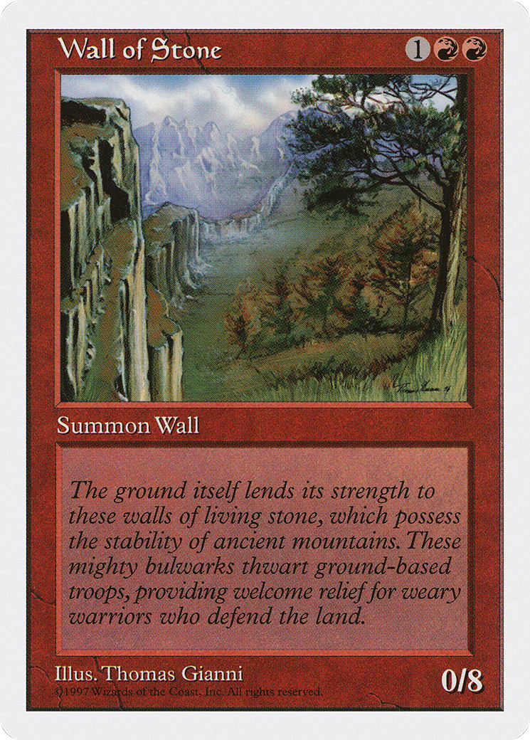 Wall of Stone (5ED-274) [Fifth Edition] MTG Single Wizards of the Coast