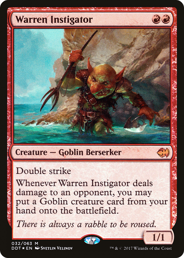 Warren Instigator (DDT-032) [Misc] Duel Decks: Merfolk vs. Goblins Foil MTG Single Wizards of the Coast