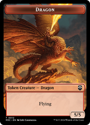 Dragon (Ripple Foil) // Copy Double-Sided Token [Tokens] Modern Horizons 3 Commander Tokens MTG Single Magic: The Gathering