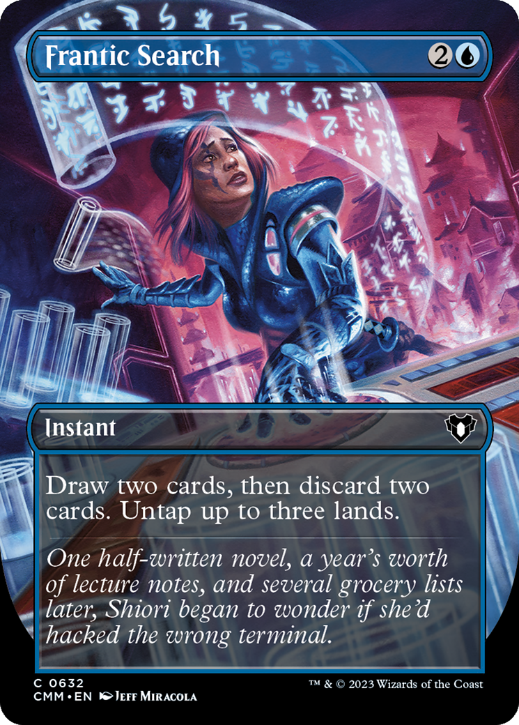Frantic Search (CMM-632) [Commander Masters] (Borderless) MTG Single Wizards of the Coast