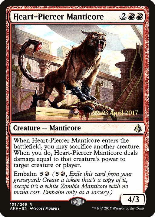 Heart-Piercer Manticore (PRE-138) [Amonkhet Promos] Foil MTG Single Wizards of the Coast