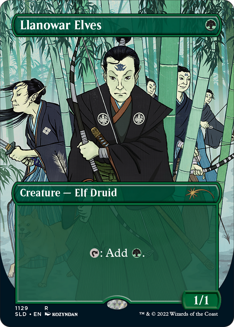 Llanowar Elves (1129) (SLD-1129) [Secret Lair] Drop (Borderless) Foil MTG Single Wizards of the Coast