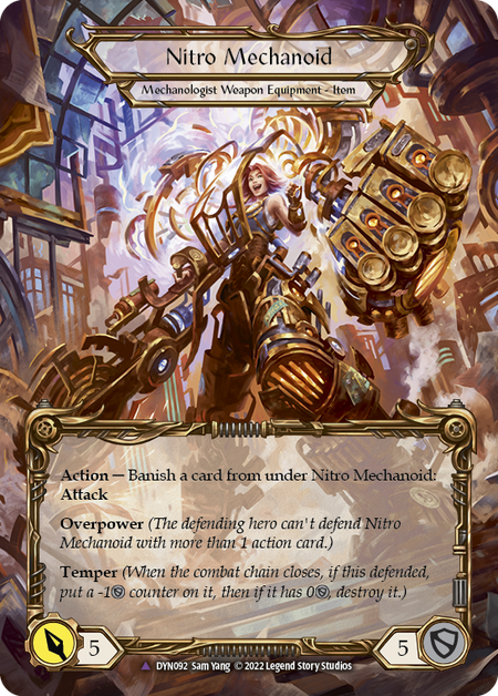 Construct Nitro Mechanoid // Nitro Mechanoid (Marvel) [DYN092] (Dynasty)  Cold Foil Flesh And Blood Single Flesh And Blood   