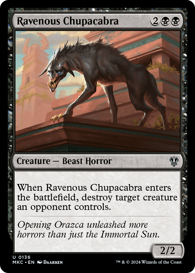 Ravenous Chupacabra (MKC-136) [Murders at Karlov Manor Commander] MTG Single Wizards of the Coast