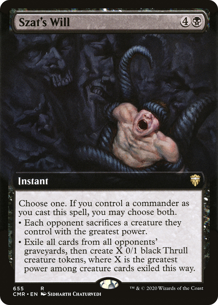 Szat's Will (CMR-655) [Commander Legends] (Extended Art) Foil MTG Single Wizards of the Coast