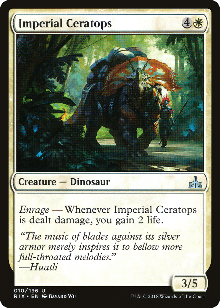 Imperial Ceratops (RIX-010) [Rivals of Ixalan] MTG Single Wizards of the Coast