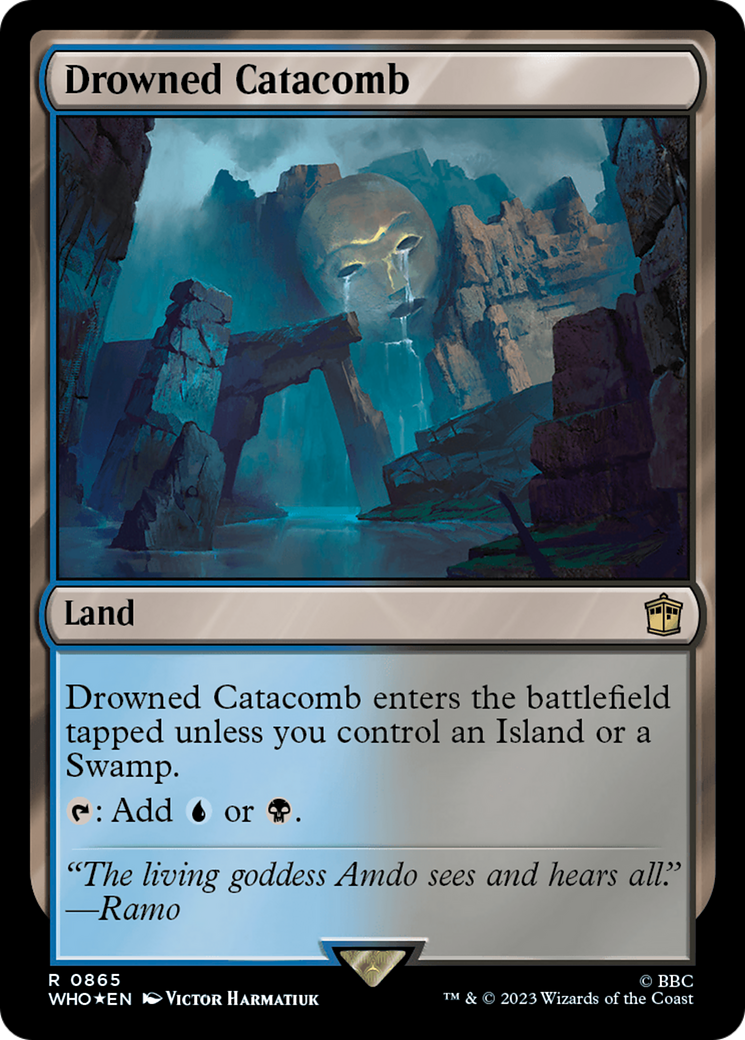 Drowned Catacomb (Surge Foil) (WHO-865) [Doctor Who] Foil MTG Single Wizards of the Coast