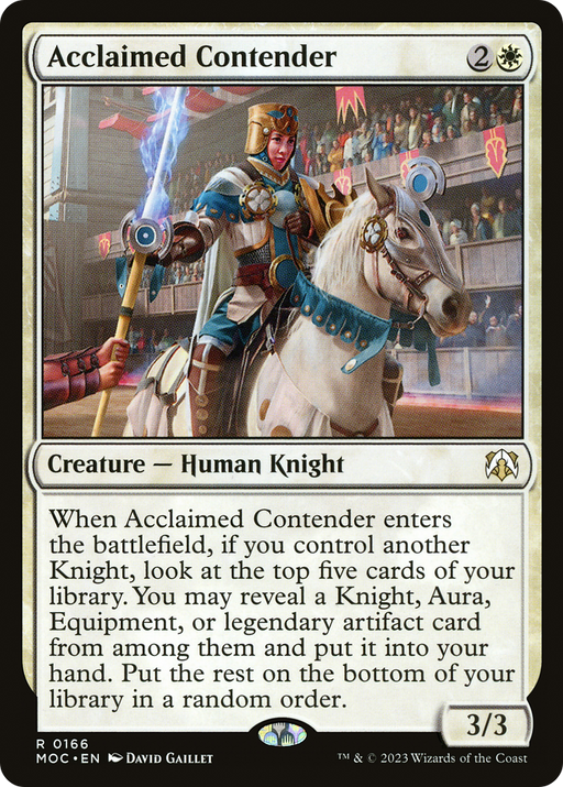 Acclaimed Contender [March of the Machine Commander] MTG Single Magic: The Gathering