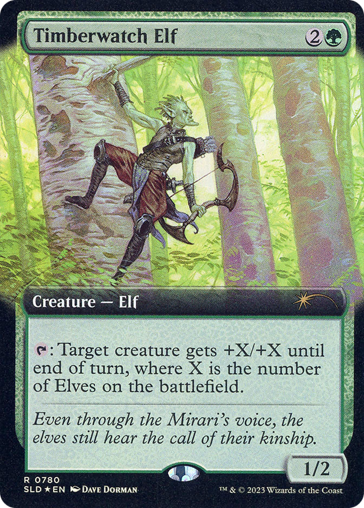 Timberwatch Elf (SLD-780) [Secret Lair] Drop (Extended Art) Foil MTG Single Wizards of the Coast