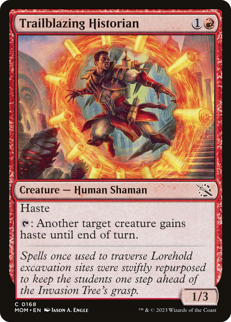 Trailblazing Historian (MOM-168) [March of the Machine] Foil MTG Single Wizards of the Coast