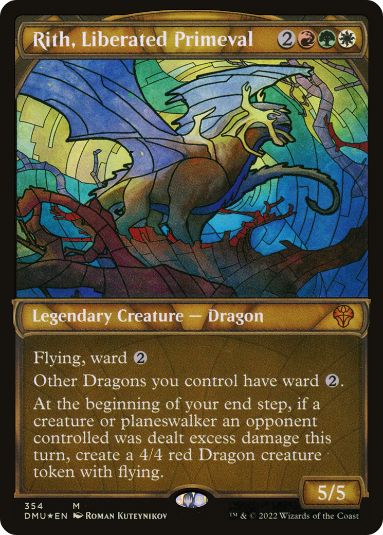 Rith, Liberated Primeval (Textured Foil) (DMU-354) [Dominaria United] (Showcase) Foil MTG Single Wizards of the Coast