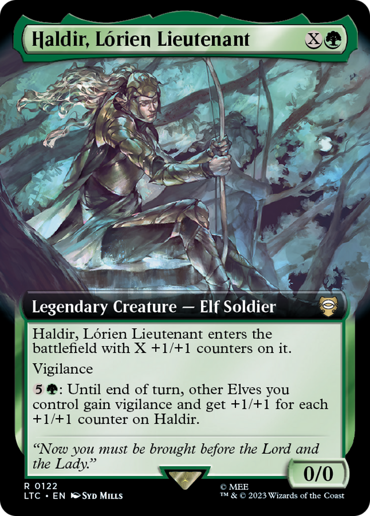 Haldir, Lorien Lieutenant (LTC-122) [Tales of Middle-earth Commander] (Extended Art) MTG Single Wizards of the Coast