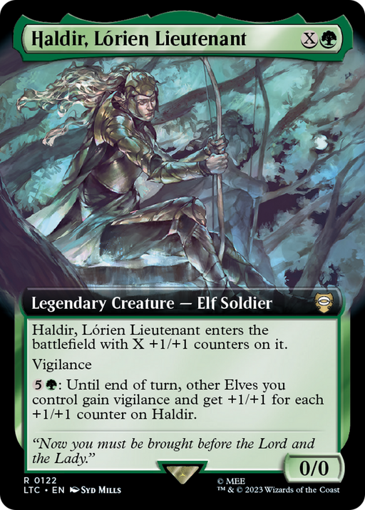 Haldir, Lorien Lieutenant (LTC-122) [Tales of Middle-earth Commander] (Extended Art) MTG Single Wizards of the Coast