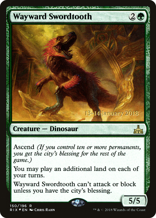 Wayward Swordtooth (PRE-150) [Rivals of Ixalan Promos] Foil MTG Single Wizards of the Coast