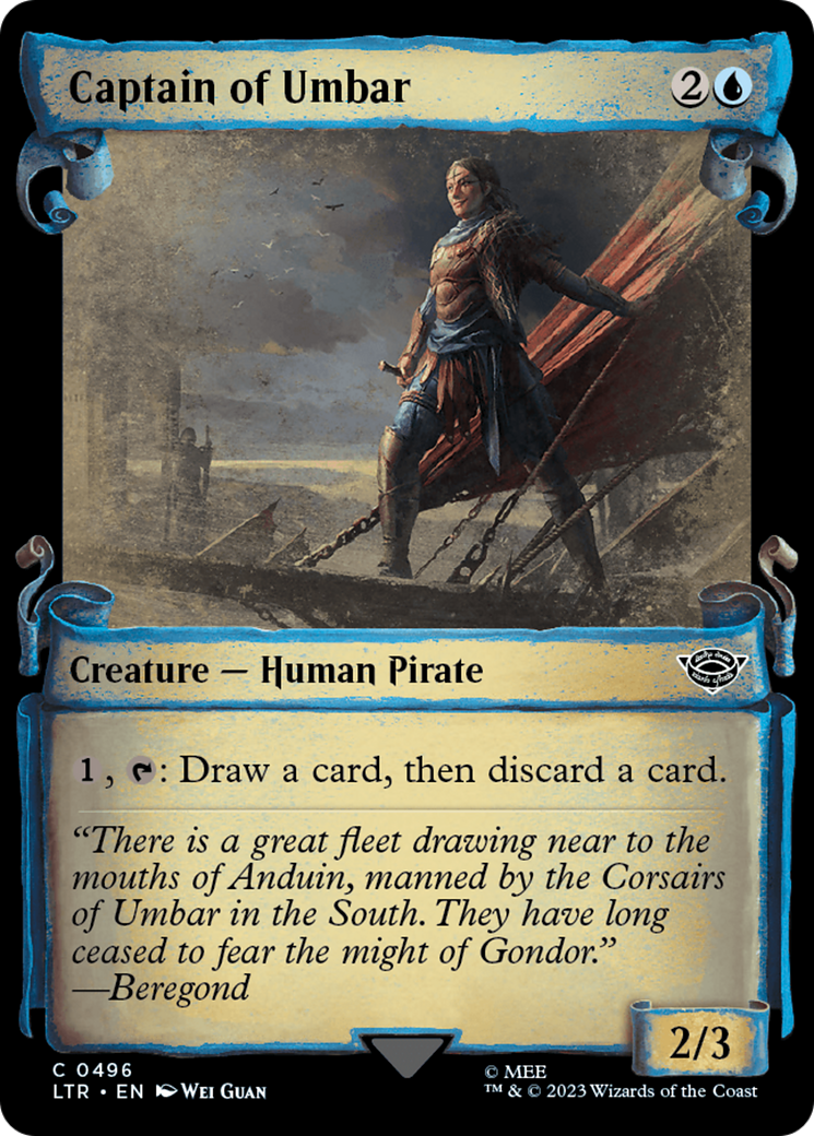 Captain of Umbar (Showcase Scrolls) (LTR-496) [The Lord of the Rings: Tales of Middle-earth] (Showcase) MTG Single Wizards of the Coast