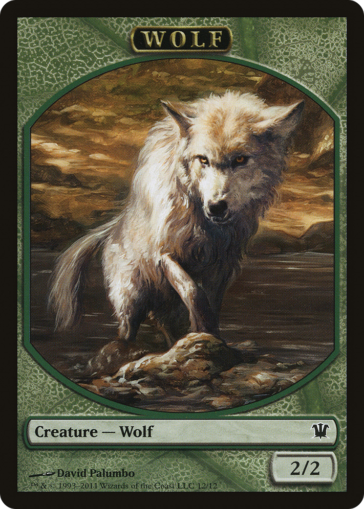 Wolf Token (12) (ISD-012) [Tokens] Innistrad Tokens MTG Single Wizards of the Coast