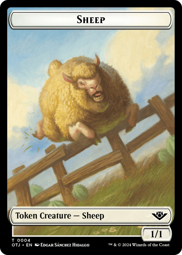 Sheep Token [Tokens] Outlaws of Thunder Junction Tokens MTG Single Magic: The Gathering