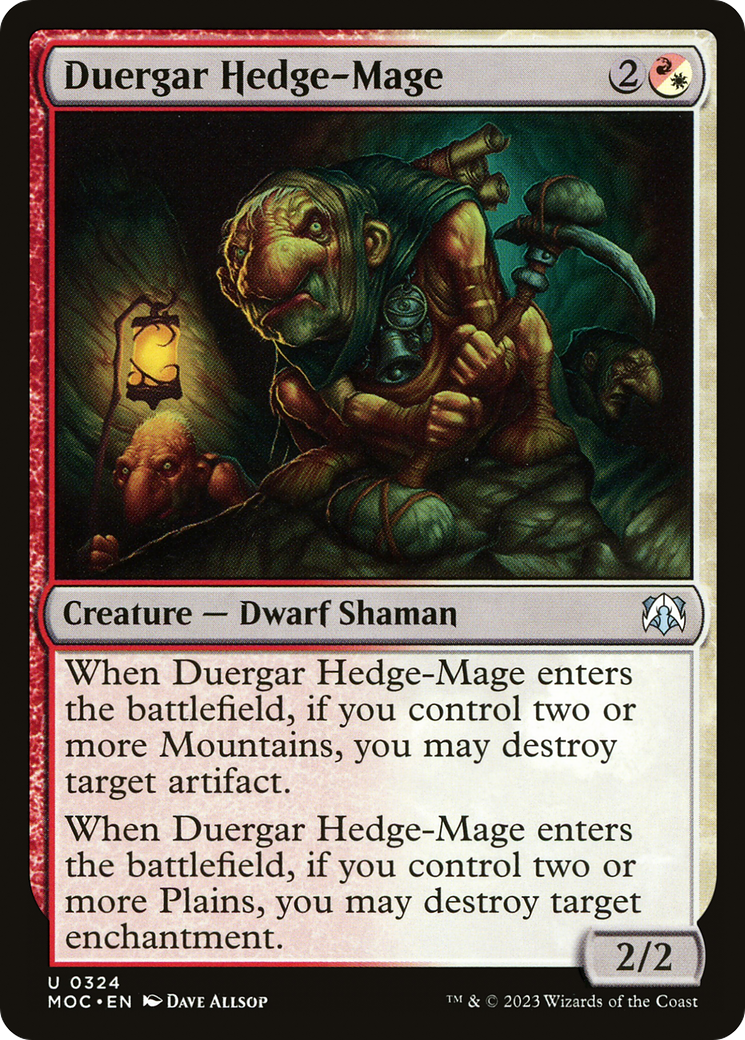 Duergar Hedge-Mage (MOC-324) [March of the Machine Commander] MTG Single Wizards of the Coast