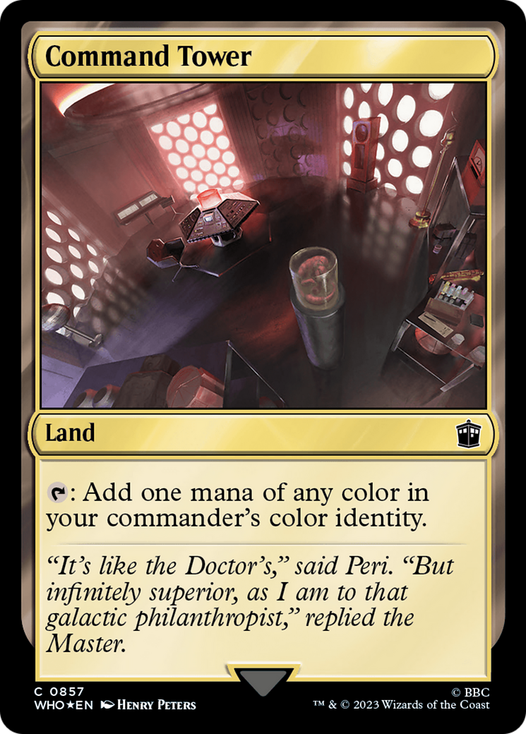 Command Tower (0857) (Surge Foil) (WHO-857) [Doctor Who] Foil MTG Single Wizards of the Coast