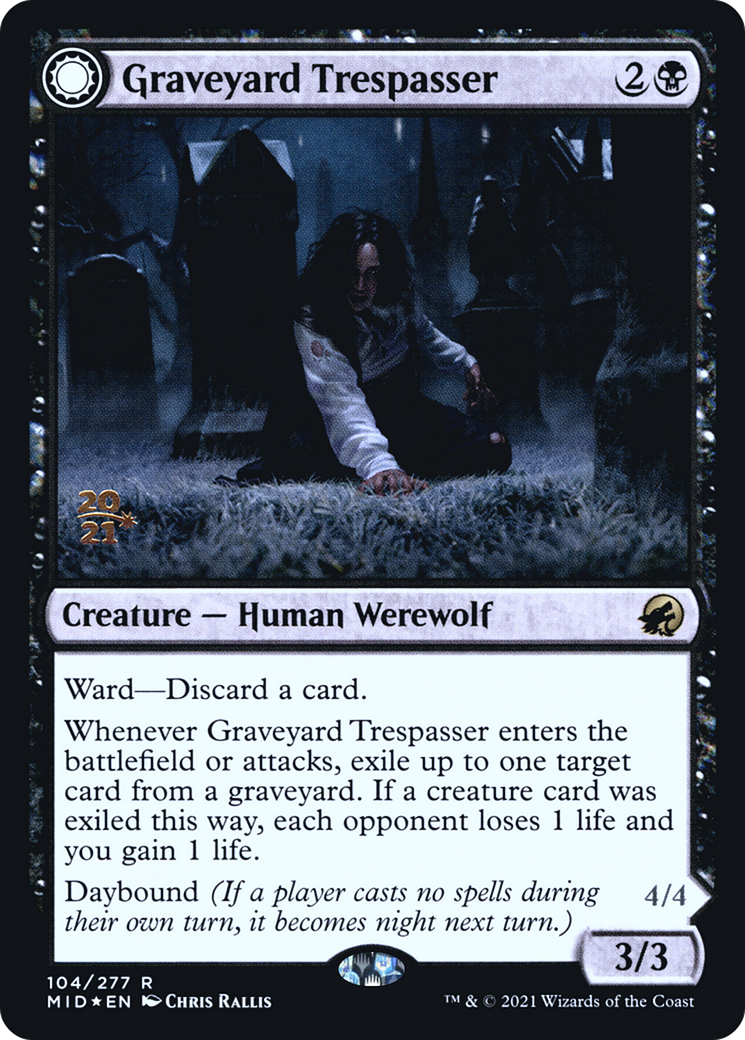 Graveyard Trespasser (PRE-104) [Innistrad: Midnight Hunt Promos] Foil MTG Single Wizards of the Coast