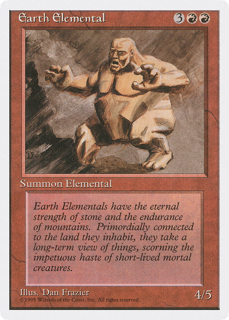 Earth Elemental (4ED-188) [Fourth Edition] MTG Single Wizards of the Coast