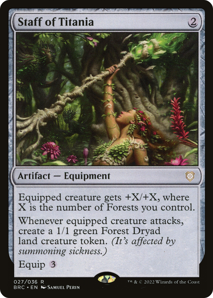Staff of Titania (BRC-027) [The Brothers' War Commander] Foil MTG Single Wizards of the Coast