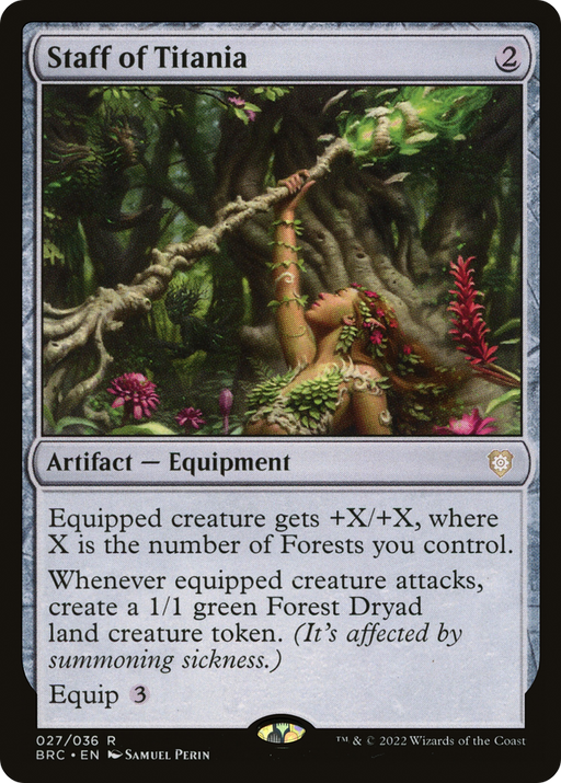 Staff of Titania (BRC-027) [The Brothers' War Commander] Foil MTG Single Wizards of the Coast