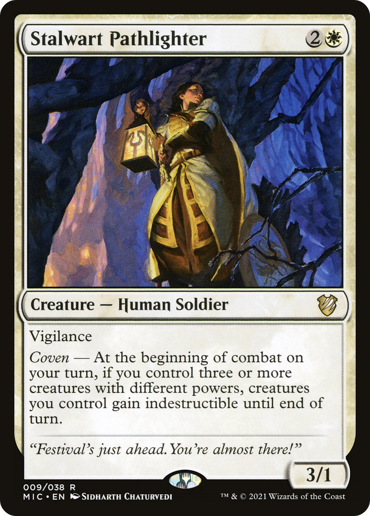 Stalwart Pathlighter (MIC-009) [Midnight Hunt Commander] MTG Single Wizards of the Coast