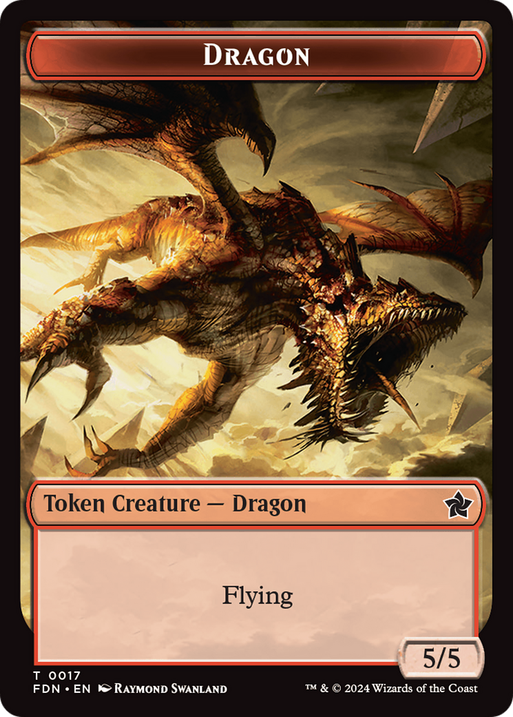 Dragon (TFDN-017) [Tokens] Foundations Tokens Foil MTG Single Wizards of the Coast