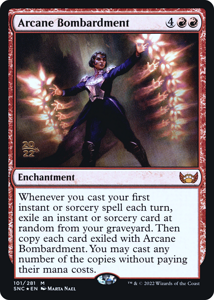 Arcane Bombardment (PRE-101S) [Streets of New Capenna Promos] Foil MTG Single Wizards of the Coast