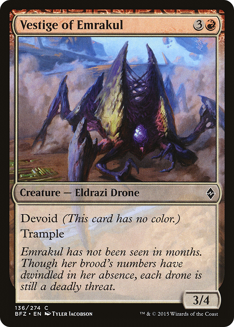 Vestige of Emrakul (BFZ-136) [Battle for Zendikar] Foil MTG Single Wizards of the Coast
