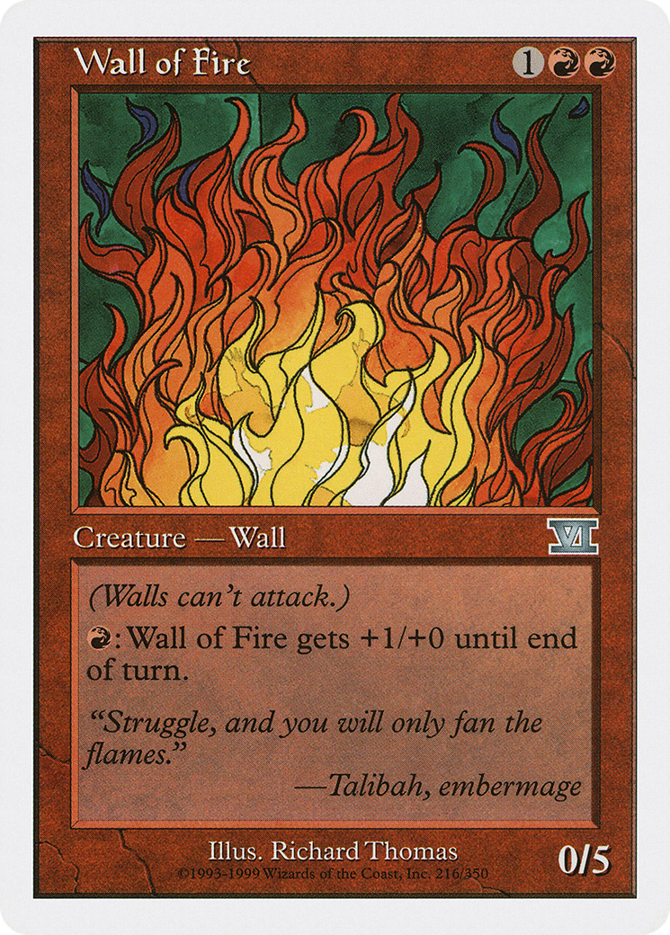 Wall of Fire (6ED-216) [Classic Sixth Edition] MTG Single Wizards of the Coast