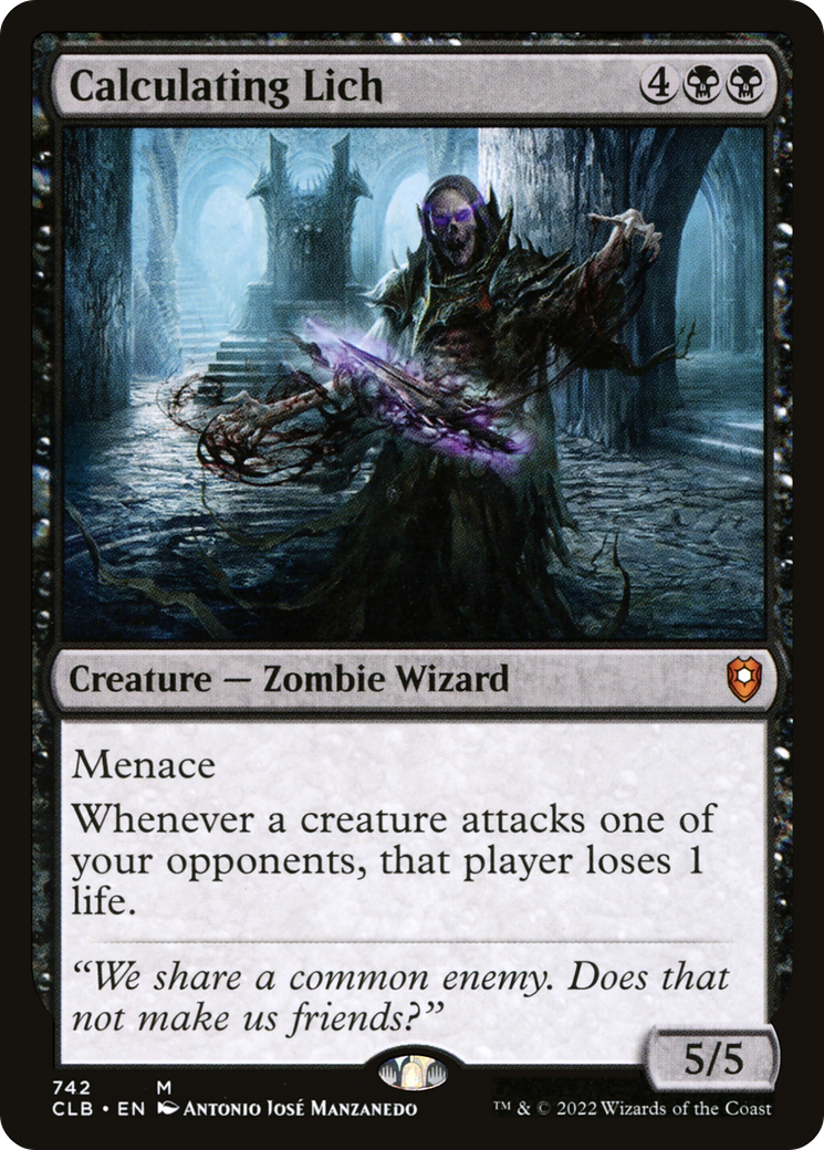 Calculating Lich (CLB-742) [Commander Legends: Battle for Baldur's Gate] MTG Single Wizards of the Coast