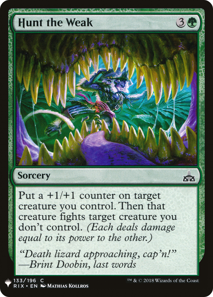 Hunt the Weak (LIST-RIX-133) [Mystery Booster] The List MTG Single Wizards of the Coast