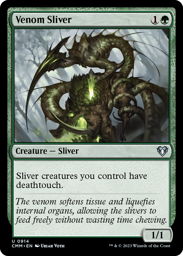 Venom Sliver (CMM-914) [Commander Masters] MTG Single Wizards of the Coast