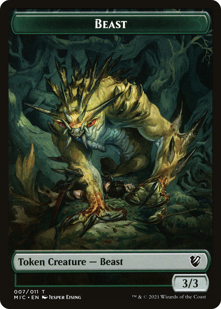 Beast (TMIC-007) [Tokens] Midnight Hunt Commander Tokens MTG Single Wizards of the Coast
