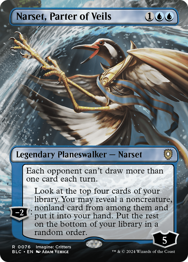 Narset, Parter of Veils (BLC-076) [Bloomburrow Commander] (Borderless) MTG Single Wizards of the Coast