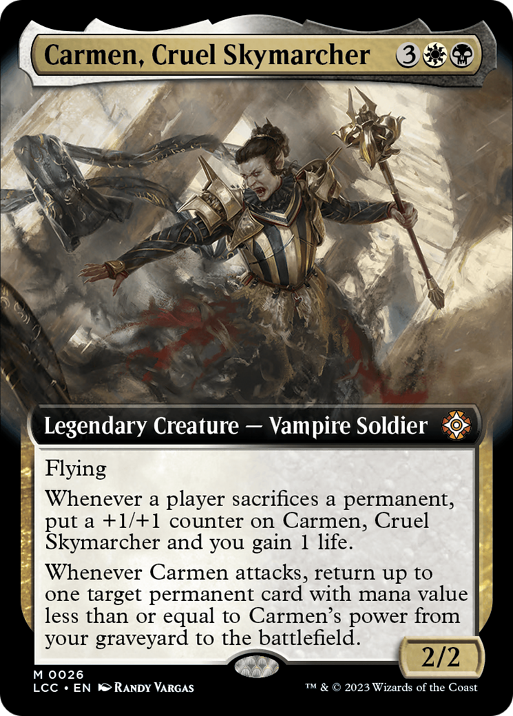 Carmen, Cruel Skymarcher (LCC-026) [The Lost Caverns of Ixalan Commander] (Extended Art) MTG Single Wizards of the Coast