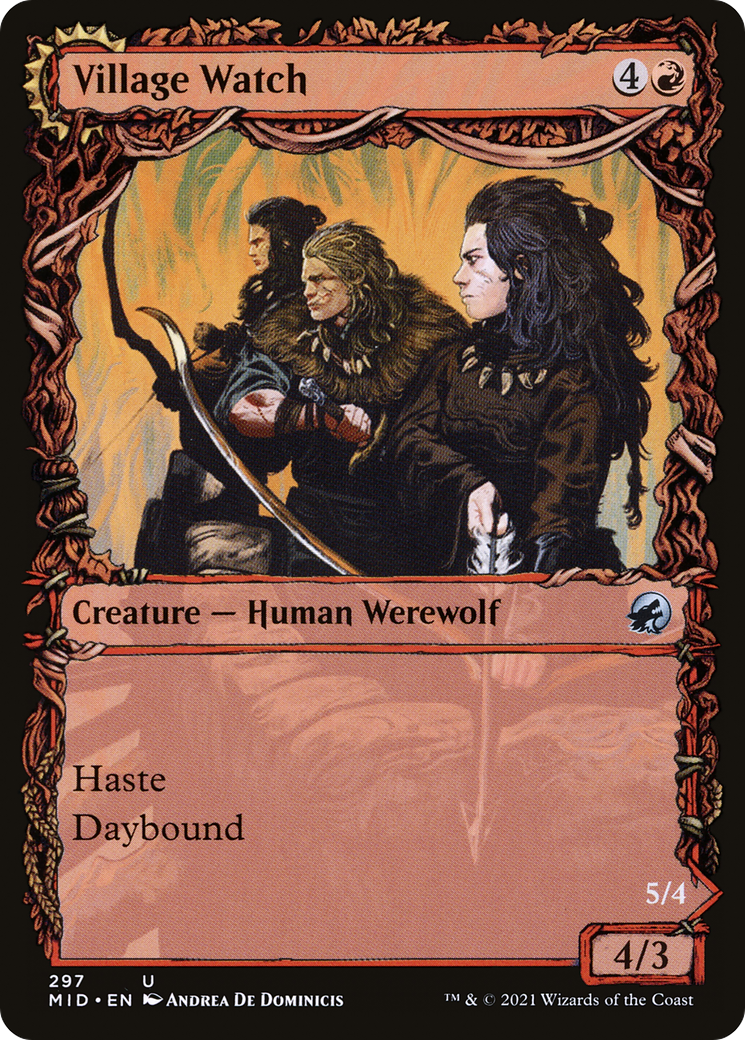 Village Watch (MID-297) [Innistrad: Midnight Hunt] (Showcase) MTG Single Wizards of the Coast
