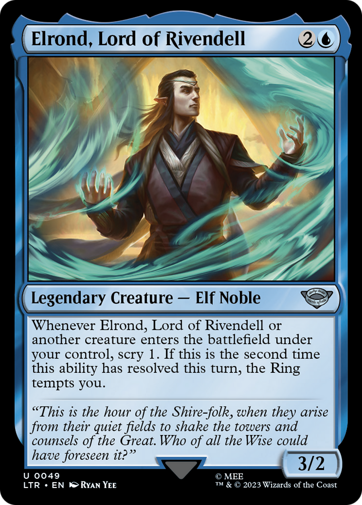 Elrond, Lord of Rivendell (LTR-049) [The Lord of the Rings: Tales of Middle-earth] Foil MTG Single Wizards of the Coast
