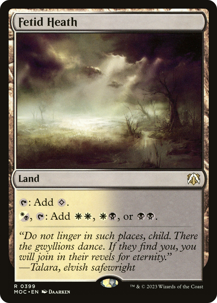 Fetid Heath (MOC-399) [March of the Machine Commander] MTG Single Wizards of the Coast