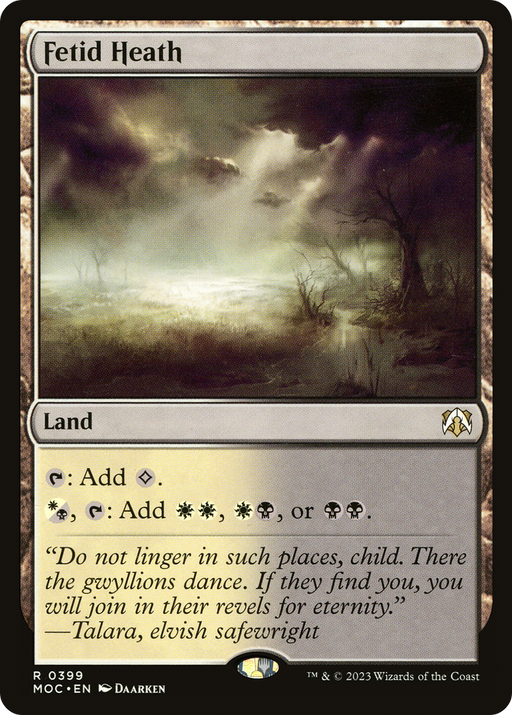 Fetid Heath (MOC-399) [March of the Machine Commander] MTG Single Wizards of the Coast